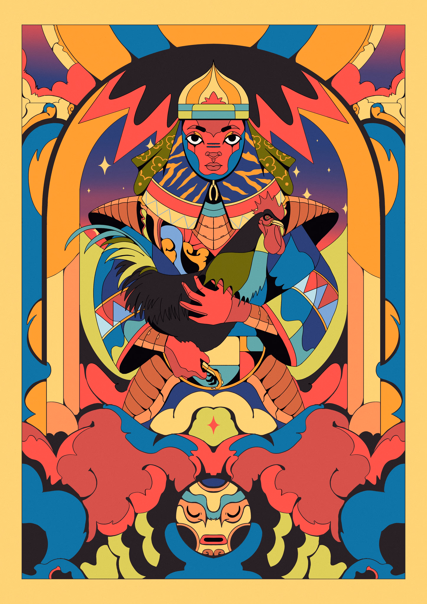 Deities illustration series by Adrián Balastegui