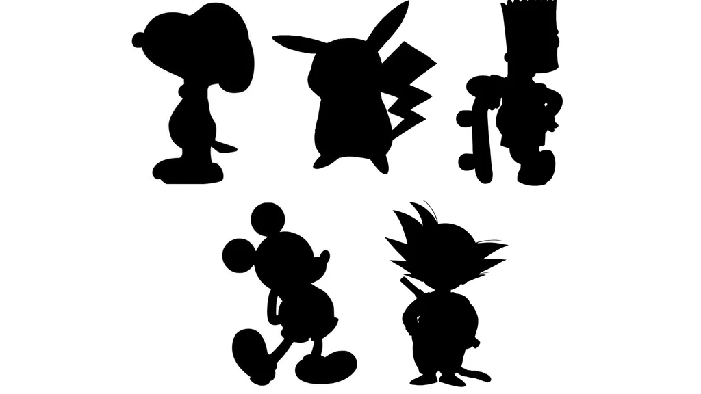 Famous character silhouettes used as character design examples